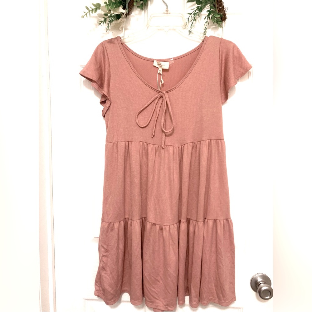 Jessica Simpson Pink Tired A Line Dress L